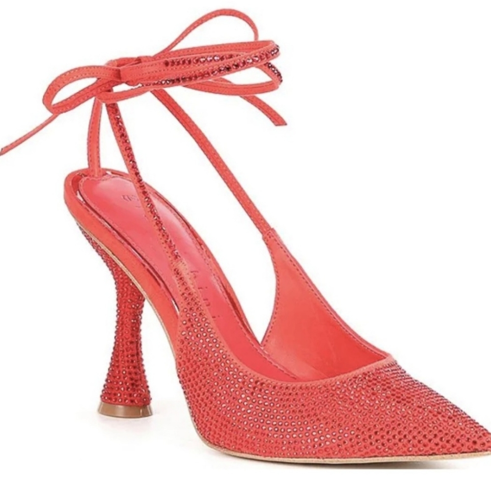 Gianni Bini Alexi Rhinestone Embellished Ankle Wrap Pumps